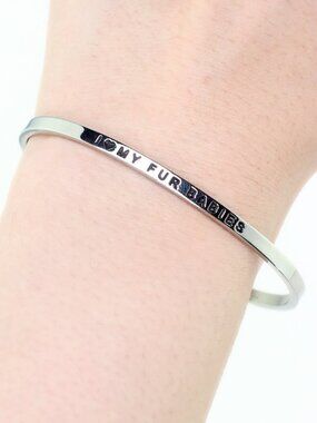 Mantra MantraBand "I Love My Fur Babies" Stainless Steel Laser Engraved Bracelet